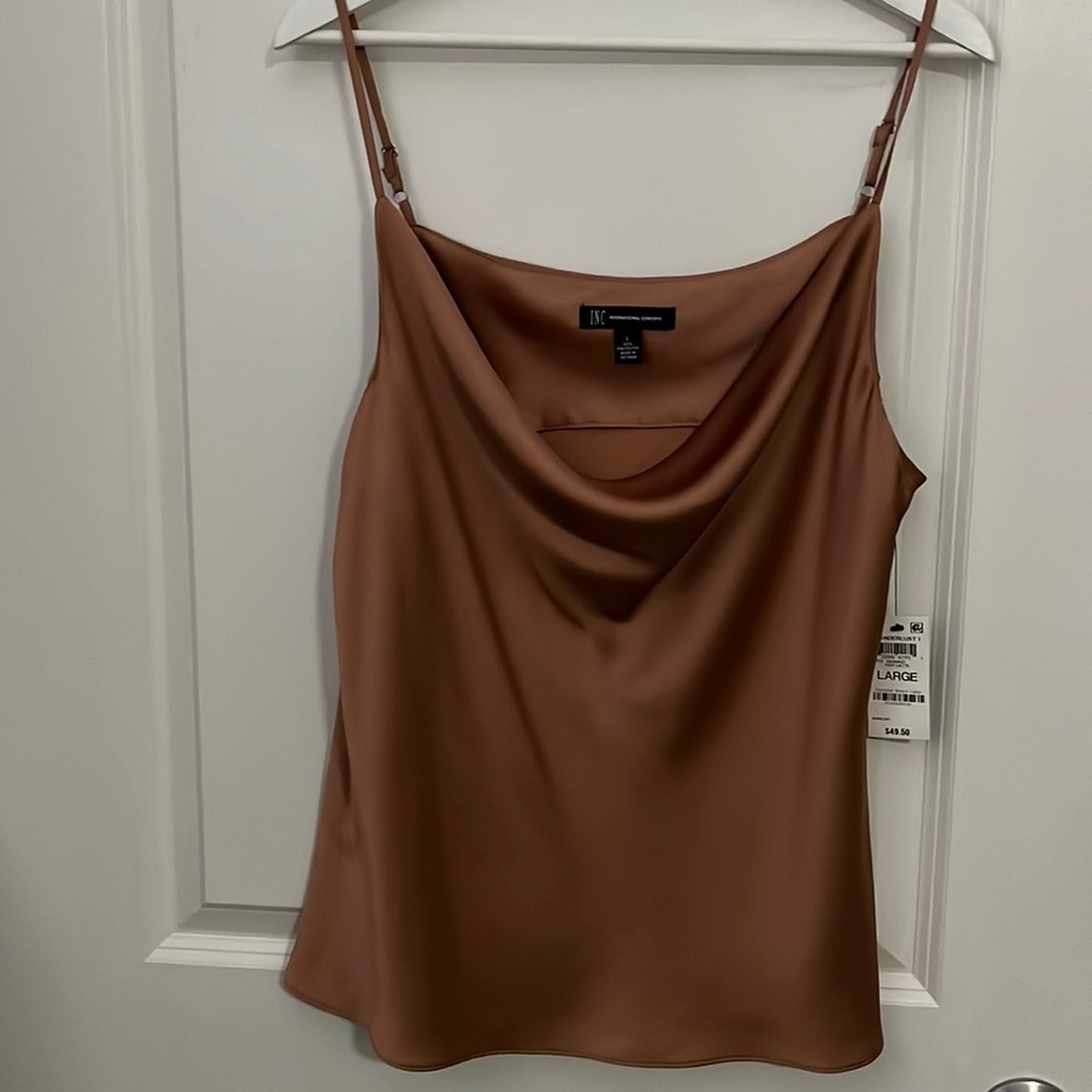 Cowl neck satin top NWT